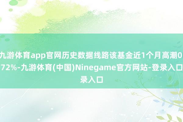 九游体育app官网历史数据线路该基金近1个月高潮0.72%-九游体育(中国)Ninegame官方网站-登录入口