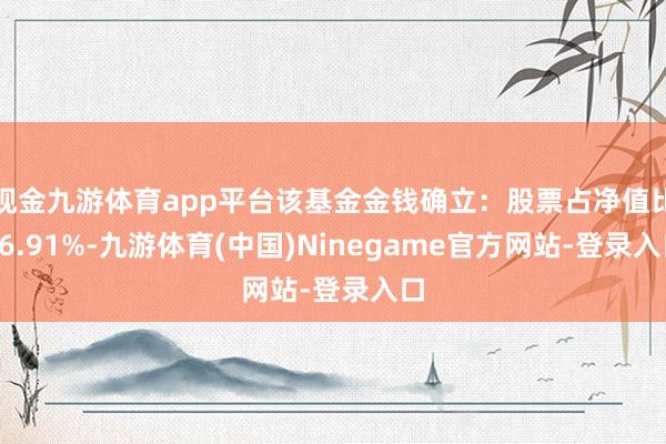 现金九游体育app平台该基金金钱确立：股票占净值比86.91%-九游体育(中国)Ninegame官方网站-登录入口