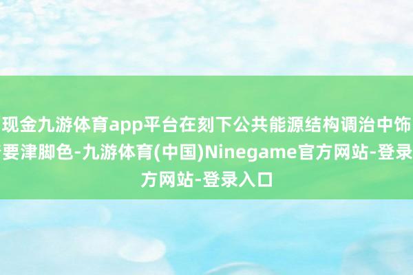 现金九游体育app平台在刻下公共能源结构调治中饰演着要津脚色-九游体育(中国)Ninegame官方网站-登录入口